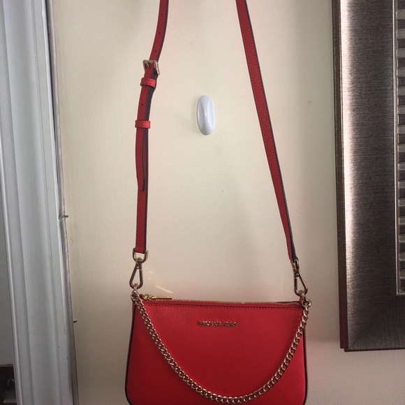 NWT MICHAEL KORS MED ZIP POUCHETTE MANDARIN - Picture 5 of 5